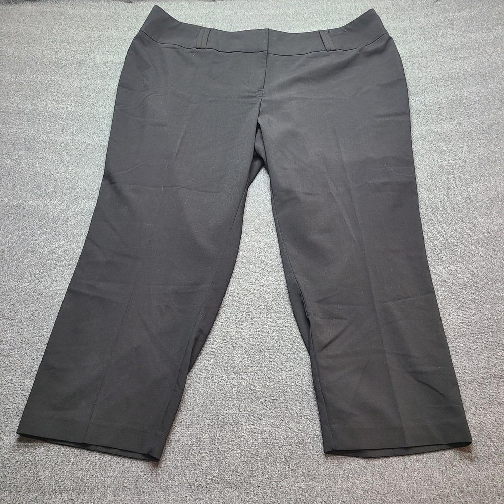 Avenue Studio Black‎ Cropped Wide Leg Dress Pants Women Size 22